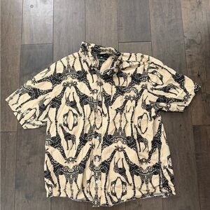 LRG Lifted Research Group Giraffe Print Matching Set Shirt + Shorts Size L